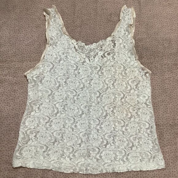 Cinema Etoile Coquette Princesscore Sheer Lace White Stretchy Camisole Size 2X - Picture 2 of 12